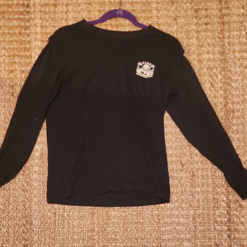 Vans Black Skater Skull Beach Y2k Long Sleeve Tee Small